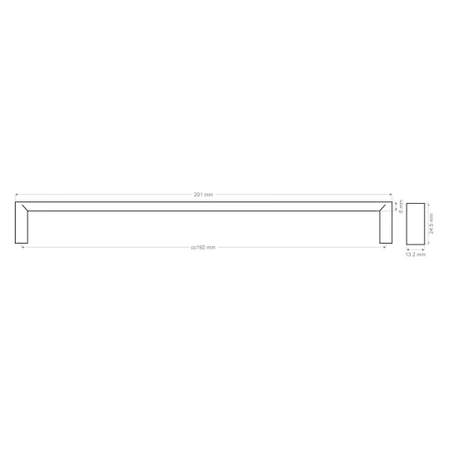 Uchwyt meblowy 20cm chrom AU612-0-192-CHR