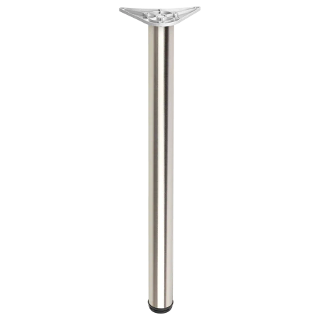 Noga meblowa 82cm stalowa regulowana odlew górne mocowanie INOX okrągła AC282-E-820-INX