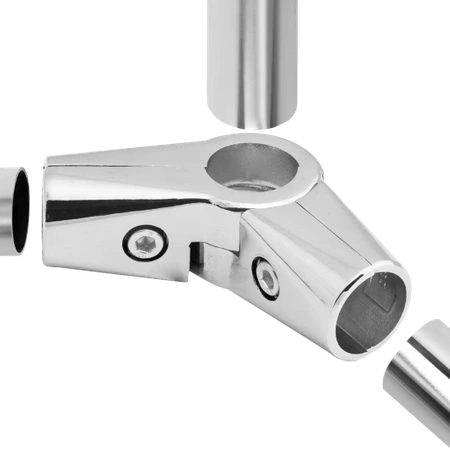 Złącze dwuramienne drążka Ø25 chrom TR561-0-CHR