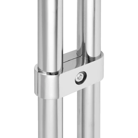 Złącze podwójne równoległe płaskie pełne do drążka Ø25 chrom  TR503-A-CHR