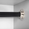 Drążek meblowy okrągły 25mm zestaw z mocowaniami B, L=200 cm, czarny, satyna AC500-510-B-200-CZA-SAT