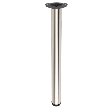 Noga meblowa 71cm stalowa regulowana górne mocowanie INOX okrągła AC282-ZA-710-INX