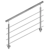 Mocowanie boczne słupka balustrady Ø42.4 stal nierdzewna Prevent PR745-0-INX