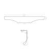 Uchwyt meblowy krawędziowy 25cm czarny AU627-0-224-CZA