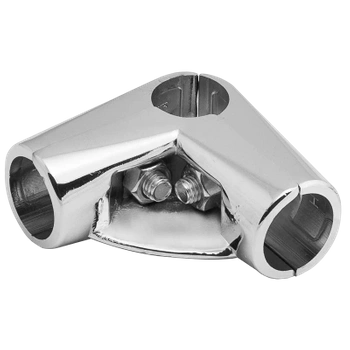 Złącze dwuramienne z półką Ø25 chrom TR580-0-CHR