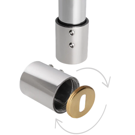 Drążek meblowy okrągły 25mm zestaw z mocowaniami "harfa", L=150 cm, chrom AC500-510-H-150-CHR
