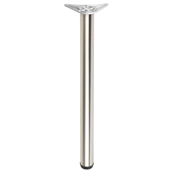 Noga meblowa 82cm stalowa regulowana odlew górne mocowanie INOX okrągła AC282-E-820-INX