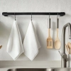 Drążek okrągły reling kuchenny 16mm zestaw z mocowaniami, L=140 cm, czarny AC300-305-307-R-140-CZA