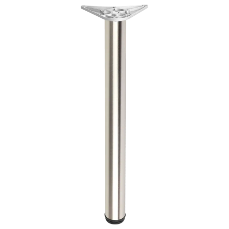 Noga meblowa 71cm stalowa regulowana odlew górne mocowanie INOX okrągła AC282-D-710-INX