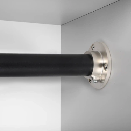 Drążek meblowy okrągły 25mm zestaw z mocowaniami B, L=200 cm, czarny, satyna AC500-510-B-200-CZA-SAT