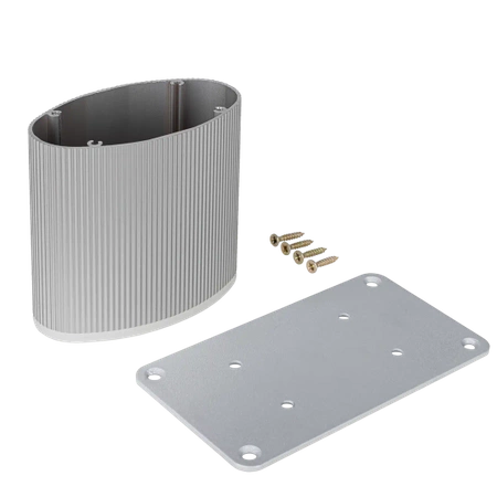Noga/nóżka meblowa ryflowana 10cm szara AC280-A-ALU