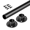 Drążek meblowy okrągły 16mm zestaw z mocowaniami 0, L=140 cm, czarny AC300-310-0-140-CZA