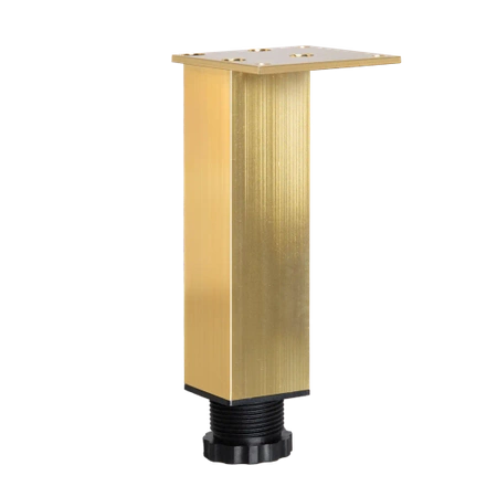 Nóżka meblowa 15cm aluminiowa regulowana złota kwadratowa AC253-B-ZLO