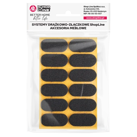 Podkładki filcowe samoprzylepne czarne owalne 20x44 12szt PREMIUM PF001-2-020-044-CZA