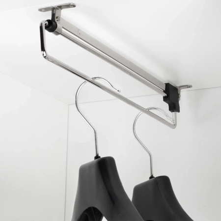 Wieszak wysuwany pojedynczy 35cm na ubrania do szafy chrom AC221-B-CHR