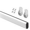 Drążek meblowy owalny zestaw z mocowaniami, L=150 cm, chrom AC902-903-150