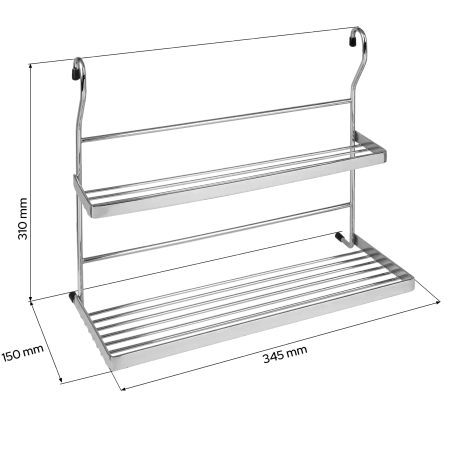 Półka metalowa łazienkowa kuchenna podwójna chrom AC314-R-CHR wyprzedaż