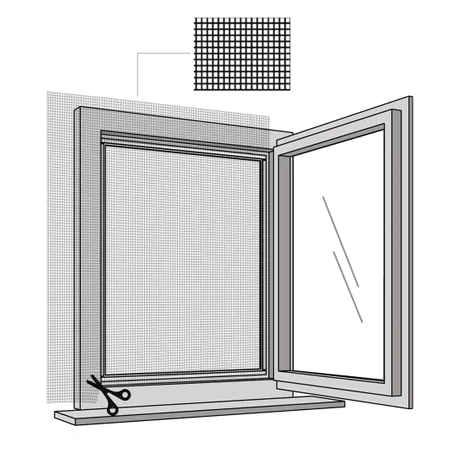 Moskitiera na rzep BASIC 130x150cm czarna MS0RZ-130-150-CZA