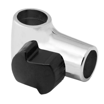 Złącze typu T przelotowe z pokrętłem do drążka Ø25 chrom TR559-B-CHR