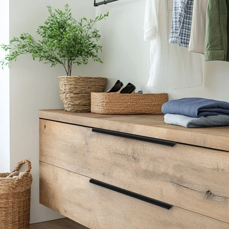 Uchwyt meblowy krawędziowy 38cm czarny AU628-1-352-CZA