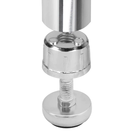 Wkładka z gwintem M-10 (metal)  do drążka Ø25 chrom do montażu stopek, kółek i półek  AC511-E-CHR