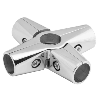 Złącze czterokierunkowe krzyżowe do drążka Ø25 chrom TR563-0-CHR