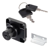 Zamek meblowy kwadrat do szuflad, szaf, biurek, drzwiczek czarny AX138-0-CZA