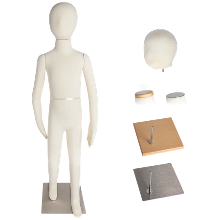 Manekin dziecięcy (8-lat) pełna sylwetka elastyczny 120cm ECRU WT218-CIE