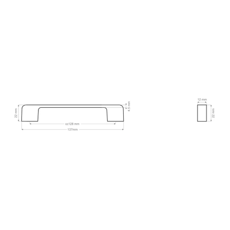 Uchwyt meblowy 13,7cm czarny AU613-0-128-CZA