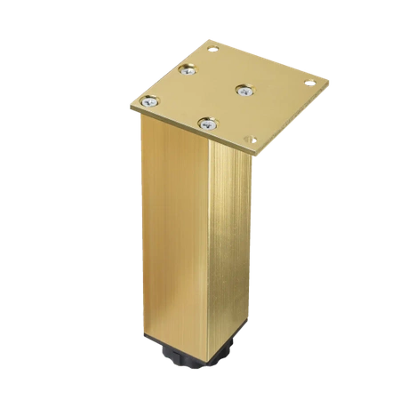 Nóżka meblowa 15cm aluminiowa regulowana złota kwadratowa AC253-B-ZLO