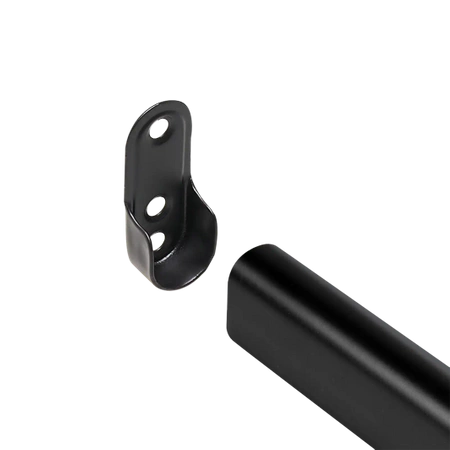 Drążek meblowy owalny zestaw z mocowaniami, L=150 cm, czarny AC902-903-150-CZA
