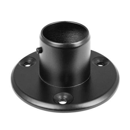 Końcówka rozeta wysoka mocująca drążek słupek Ø32 czarna AC610-A-CZA stal