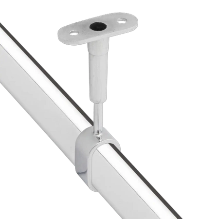 Uchwyt dystansowy z regulacją do drążka owalnego 30x15 przelotowy chrom AC935-0-CHR