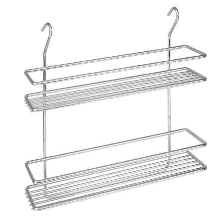 Półka metalowa łazienkowa kuchenna podwójna chrom AC318-R-CHR wyprzedaż