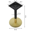 Podstawa stołu SLSH-3001-72-45-ZLO-CZA okrągła wysokość 72cm, podstawa 45cm kolor złoty-czarny