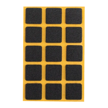 Podkładki filcowe samoprzylepne czarne kwadrat 25x25 15szt PREMIUM PF001-1-025-CZA