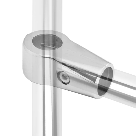 Złącze jednoramienne  grube do drążka Ø32 chrom TR660-0-CHR