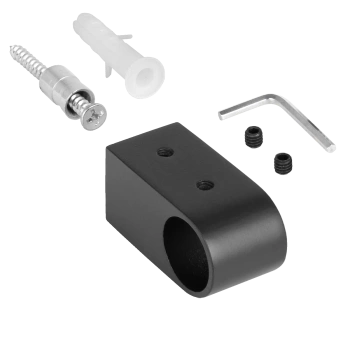 Uchwyt dystansowy przelotowy z wkrętem do drążka meblowego Ø16 czarny AC305-R-CZA