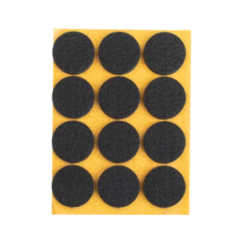 Podkładki filcowe samoprzylepne czarne okrągłe Ø28mm 12szt PREMIUM PF001-0-028-CZA