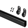 Drążek meblowy owalny zestaw z mocowaniami, L=150 cm, czarny AC902-903-150-CZA