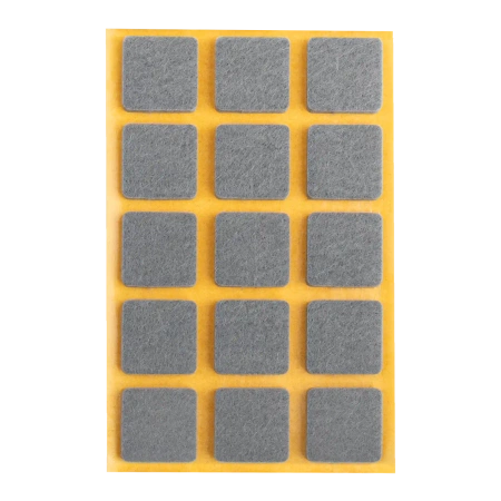 Podkładki filcowe samoprzylepne szare kwadrat 25x25 15szt PREMIUM PF001-1-025-SZA