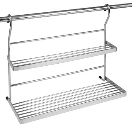 Półka metalowa łazienkowa kuchenna podwójna chrom AC314-R-CHR wyprzedaż