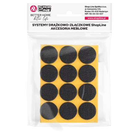 Podkładki filcowe samoprzylepne czarne okrągłe Ø28mm 12szt PREMIUM PF001-0-028-CZA