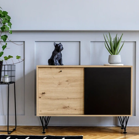 Nóżka meblowa 18,5cm stalowa regulowana potrójna loft czarna AC289-E-CZA