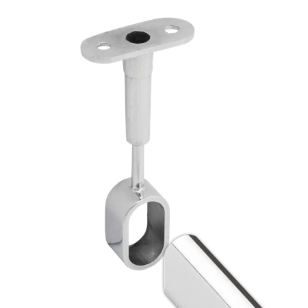 Uchwyt dystansowy z regulacją do drążka owalnego 30x15 przelotowy chrom AC935-0-CHR