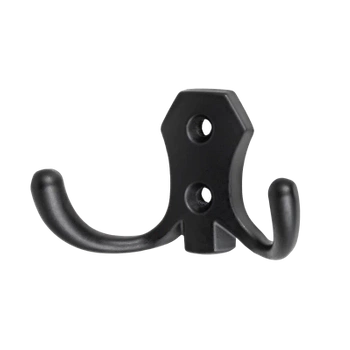 Wieszak haczyk ścienny na ubrania podwójny czarny 4,5cm AW890-0-CZA