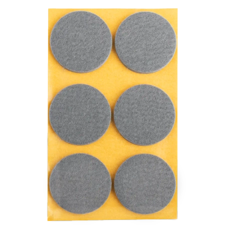 Podkładki filcowe samoprzylepne szare okrągłe Ø45mm 6szt PREMIUM PF001-0-045-SZA