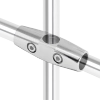 Złącze dwuramienne proste do drążka Ø25 chrom TR578-0-CHR