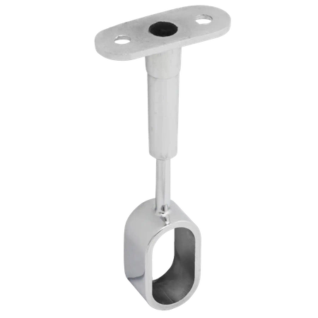Uchwyt dystansowy z regulacją do drążka owalnego 30x15 przelotowy chrom AC935-0-CHR