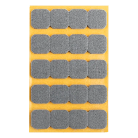 Podkładki filcowe samoprzylepne szare kwadrat 22x22 20szt PREMIUM PF001-1-022-SZA
